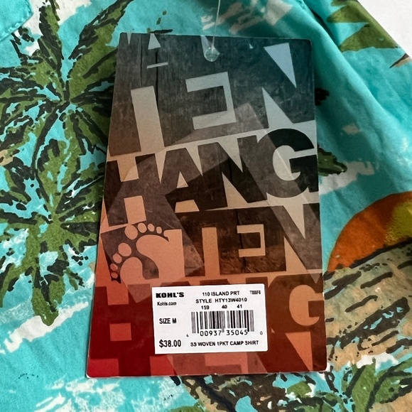 Hang Ten Shirt Tropical Surf Sun Sand Novelty Print Hawaiian Size Medim Blue - Picture 4 of 7